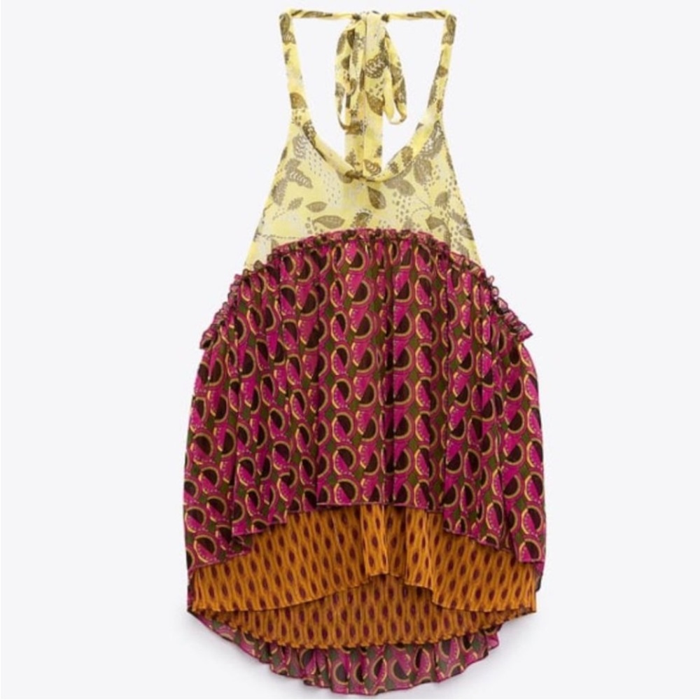 Zara Multicolor Patterned Crop Top bran new with no tag